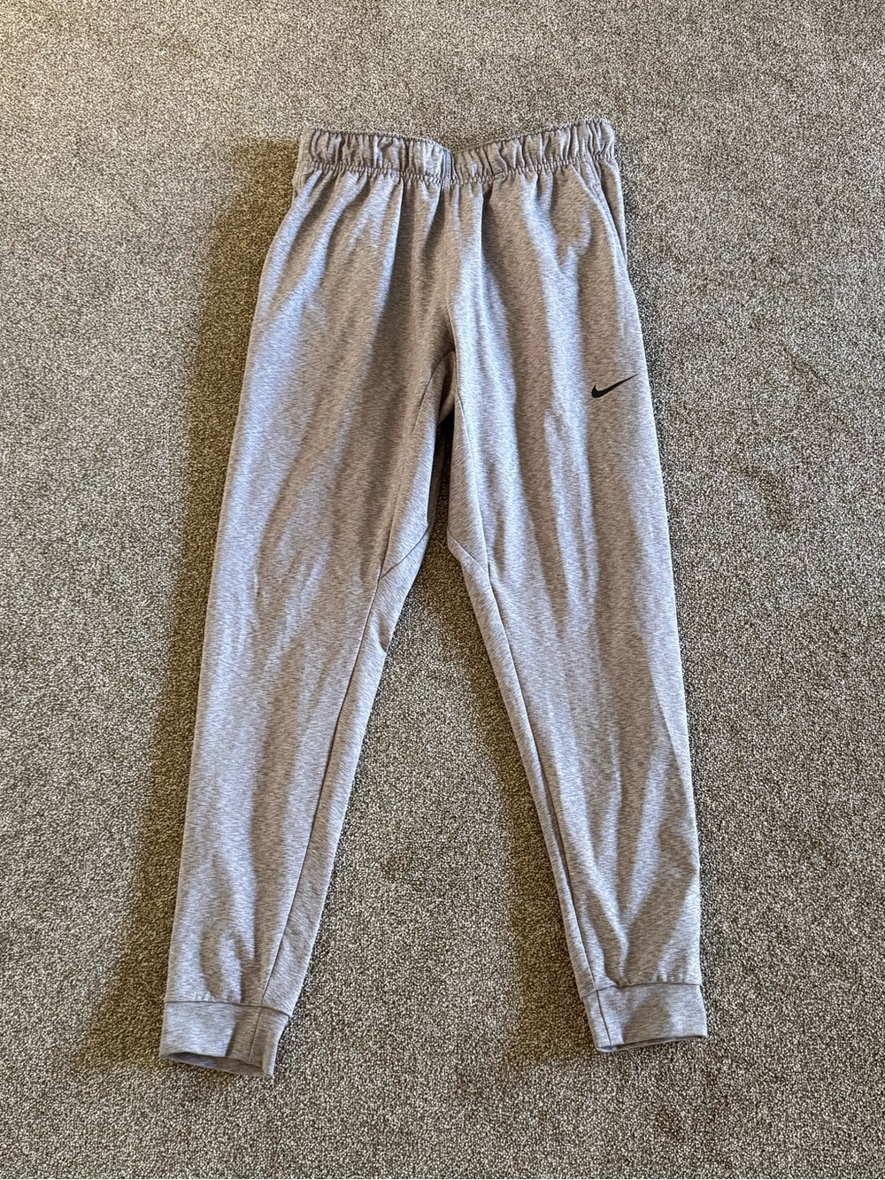 NIKE Light Gray Athletic Joggers with Swoosh - Sz M